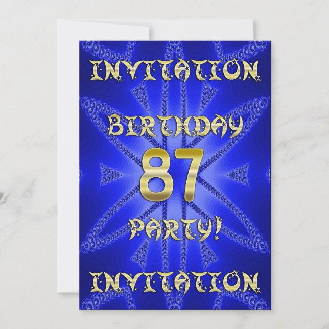 87th Birthday party invitation (Front)