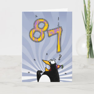 87th Birthday - Penguin Surprise Card