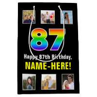 87th Birthday: Rainbow “87“, Custom Photos & Name