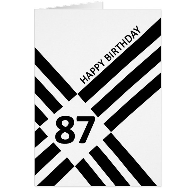 87th Diagonal Black Line Design Birthday (Front)