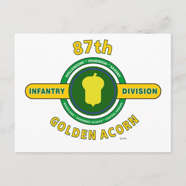 87TH INFANTRY DIVISION "GOLDEN ACORN" POSTCARD (Front)