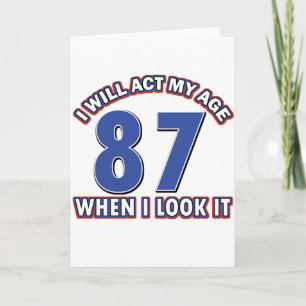 87th years birthday designs card
