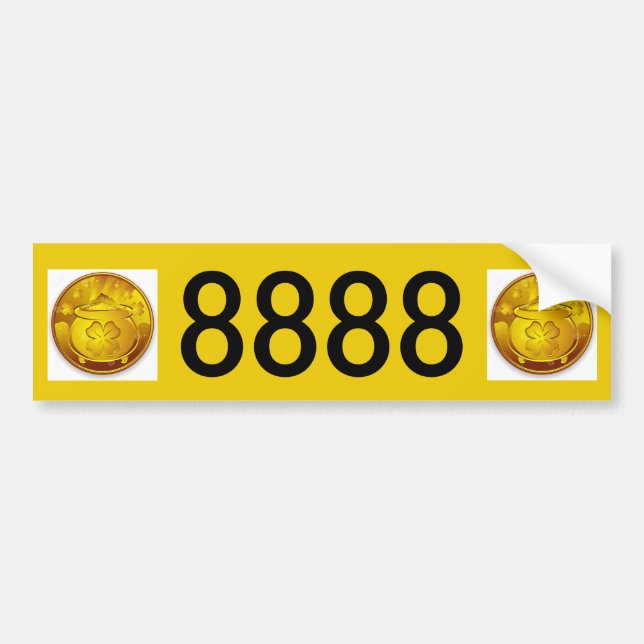8888 Money Forever License Plate Bumper Sticker (Front)