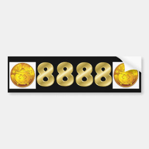 8888 Money Forever License Plate Bumper Sticker