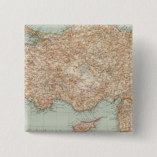 8889 Turkey, Syria, Palestine 2 Inch Square Button