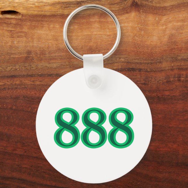 888 Angel Number Money Keychain (Front)