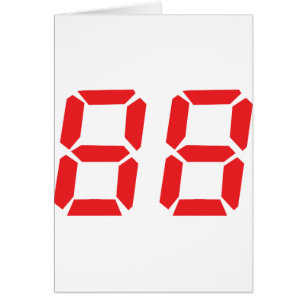 88 eighty-eight red alarm clock digital number