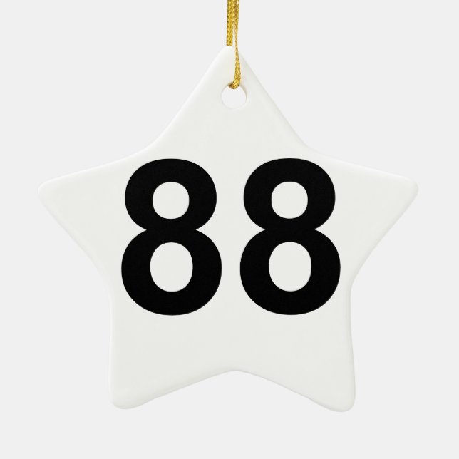 88 - number eighty-eight ceramic ornament (Back)