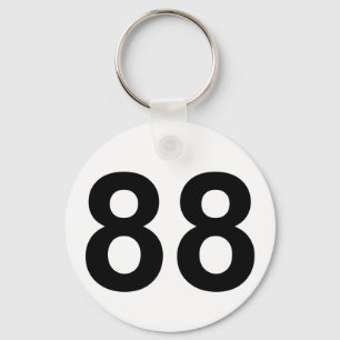 88 - number eighty-eight keychain