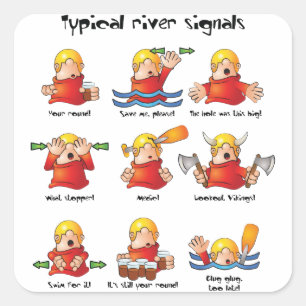 88. River Signals Colour Square Sticker