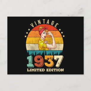 88 Year Old Bday 1937 Vintage 88th Birthday Women Postcard