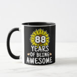 88 Years Of Being Awesome 88th Birthday 88 Years Mug<br><div class="desc">88 Years Of Being Awesome 88th Birthday 88 Years Sunflower Gift. Perfect gift for your dad,  mom,  papa,  men,  women,  friend and family members on Thanksgiving Day,  Christmas Day,  Mothers Day,  Fathers Day,  4th of July,  1776 Independent day,  Veterans Day,  Halloween Day,  Patrick's Day</div>