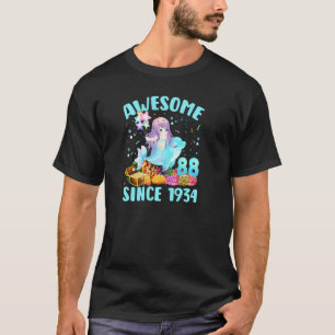 88 Years Old Mermaid Awesome Since 1934 88th Birth T-Shirt