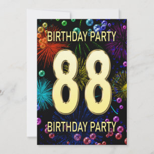 88e anniversaire Fête Invitation Feu d'artifice Bu
