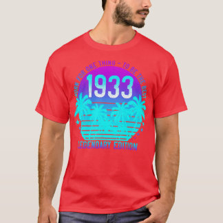 88th Birthday 1933 Vintage Aesthetic Sunset Palm 8 T-Shirt