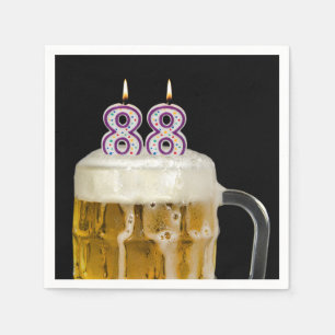88th Birthday Beer on black Napkin