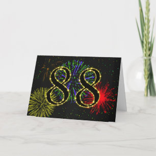 88th Birthday card with fireworks