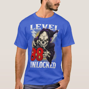 88th Birthday Gamer Skeleton Level 88 Unlocked Gam T-Shirt