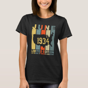 88th Birthday June 1934 88 Years Of Being Awesome T-Shirt
