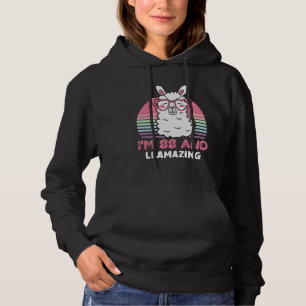 88th Birthday Llamazing Llama 88 Year Old Birthday Hoodie