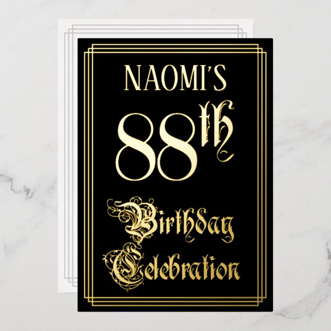 88th Birthday Party — Fancy Script & Custom Name (Front/Back)