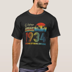88Th Birthday Vintage January 1934 88 Years Old Gi T-Shirt