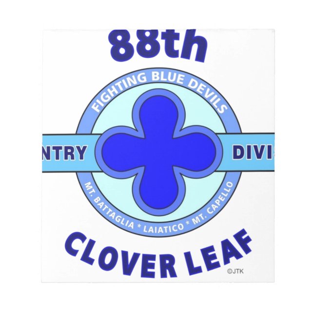 88TH INFANTRY DIVISION " CLOVER LEAF" DIVISION NOTEPAD (Front)
