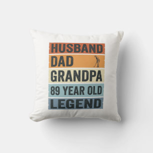 89 Year Old Husband Dad Grandpa Legend Shirt_1 Throw Pillow