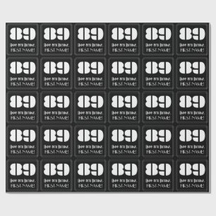 89th Birthday: Art Deco Inspired Look "89" & Name Wrapping Paper