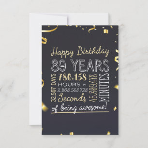 89th Birthday Card - 89 Years of being Awesome