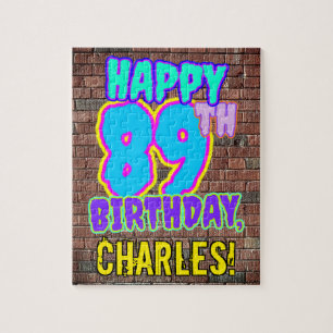 89th Birthday ~ Fun, Urban Graffiti Inspired Look Jigsaw Puzzle