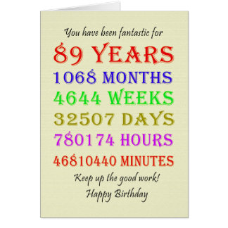 89th Birthday Milestones