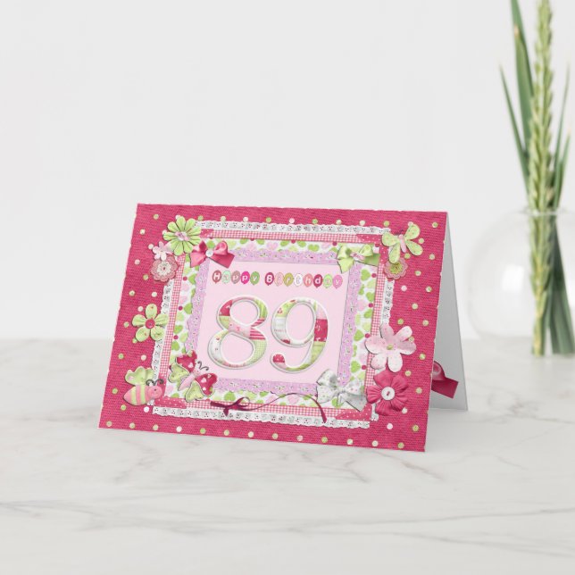89th birthday scrapbooking style card (Front)