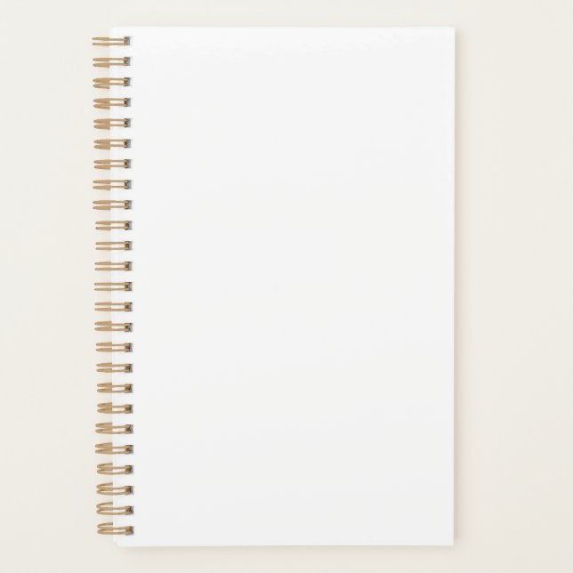 8.5"x5.5" Gold Spiral Soft Cover Notebook Notepad Planner (Front)