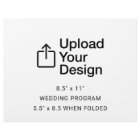 8.5" x 11" Flat Sheet - Folded Wedding Programs
