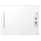 8.5 x 11 Letter Size Notepad Custom Business Logo