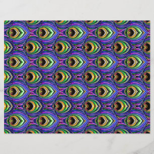 8.5" x 11" peacock feather scrapbook paper