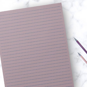 8.5" x 11" Rustic Mauve with Blue Lines Wide Rule Notepad