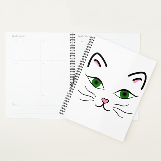 8.5" x 11" Weekly/Monthly Planner - Kitty Face (Display)