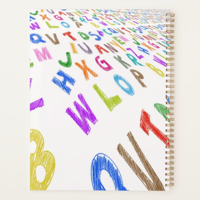 8.5x11 Spiral Notebook -Education Alphabet Planner (Back)