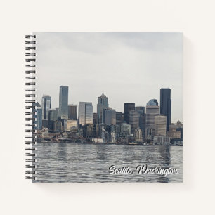 8.5X8.5 Spiral Notebook - skyline of Seattle, WA.