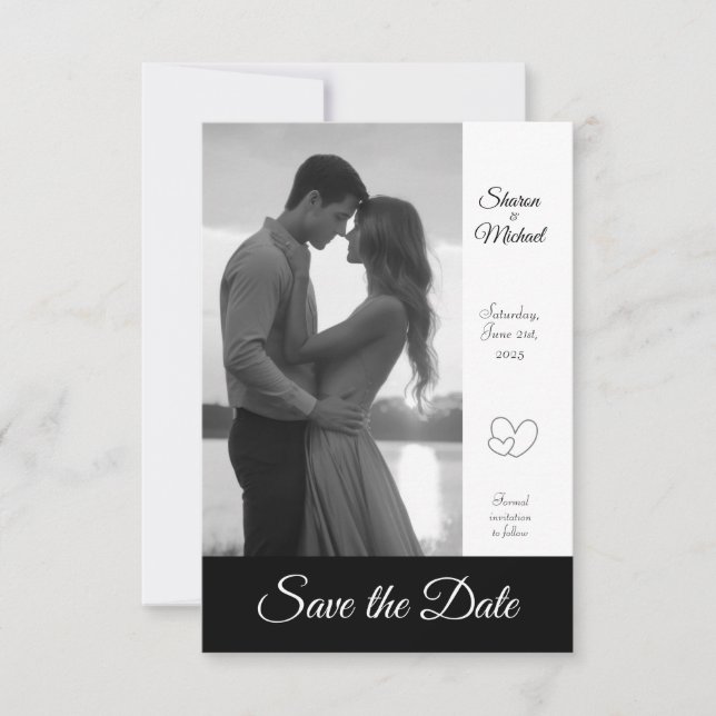 8.9 cm x 12.7 cm Flat Save The Date Card (Front)