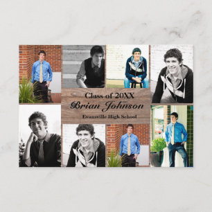 8/9 Photos Bois - 3x5 Faire-part de graduation
