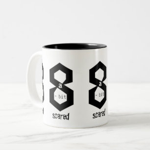 8 a-Bit Scared Two-Tone Coffee Mug