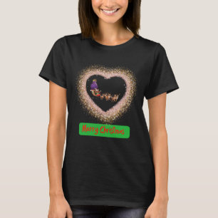 8. African American Santa claus with reindeer elf T-Shirt
