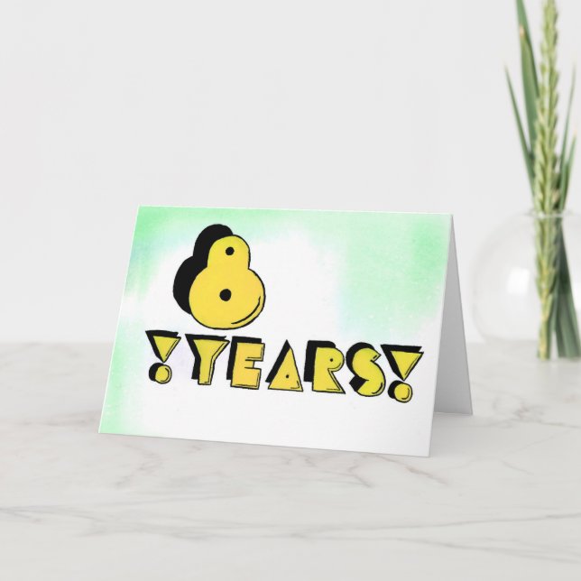 8 ans carte d'anniversaire/anniversaire de (Devant)