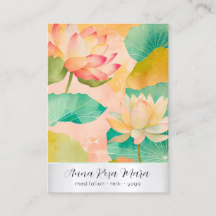*~*  8 Art Lotus   PHOTO Nature Flowers QR AP67 Business Card