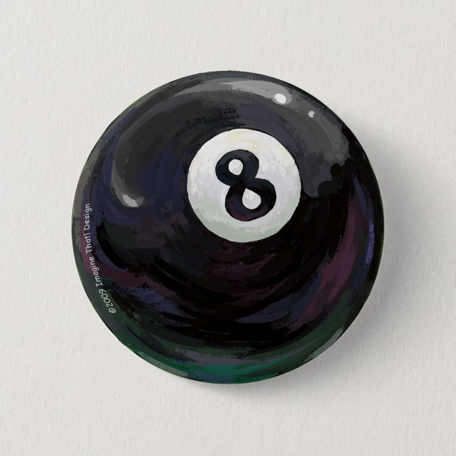 8 Ball 2 Inch Round Button (Front)