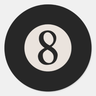 8-Ball 8 Classic Round Sticker