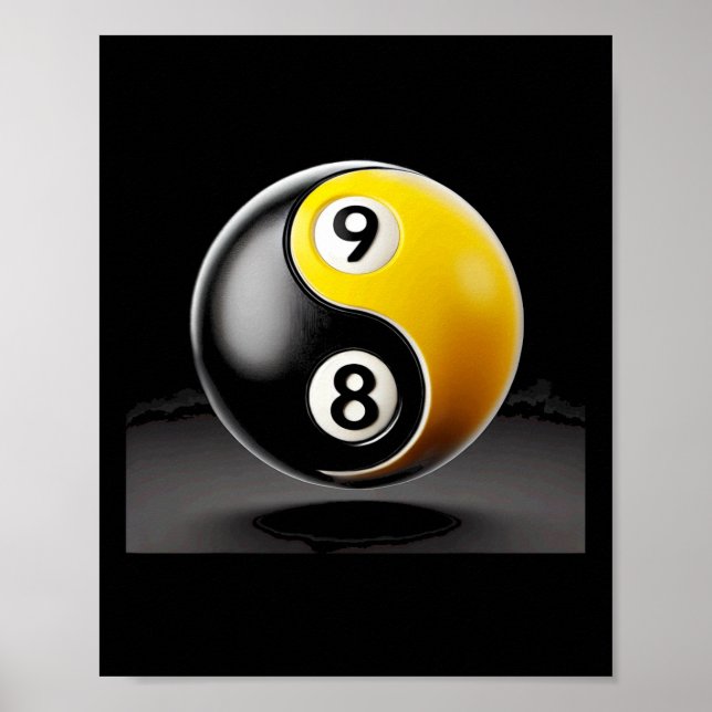 8 Ball 9 Ball Pool Billiards Player  Poster (Front)